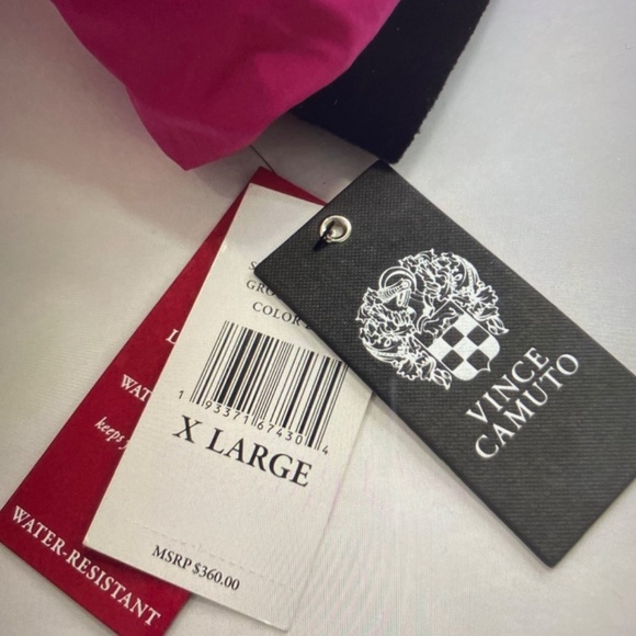 Vince Camuto Women Cozy Water Resistant Puffer Jacket Hooded Magenta Pink XL NWT - Picture 6 of 7
